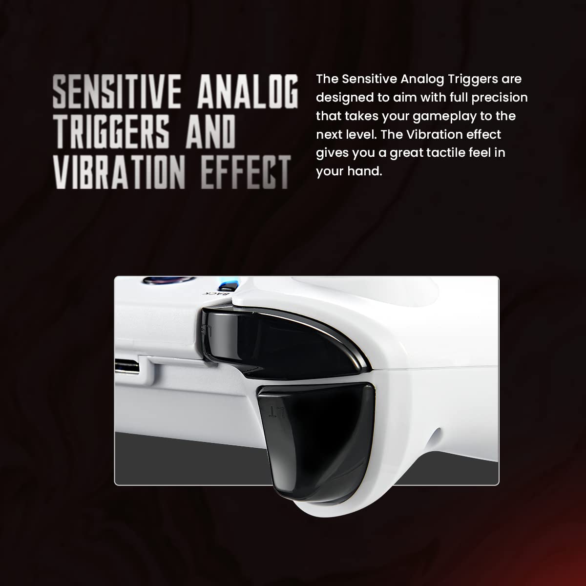 ARES White Gaming Controller with Magnetic Triggers