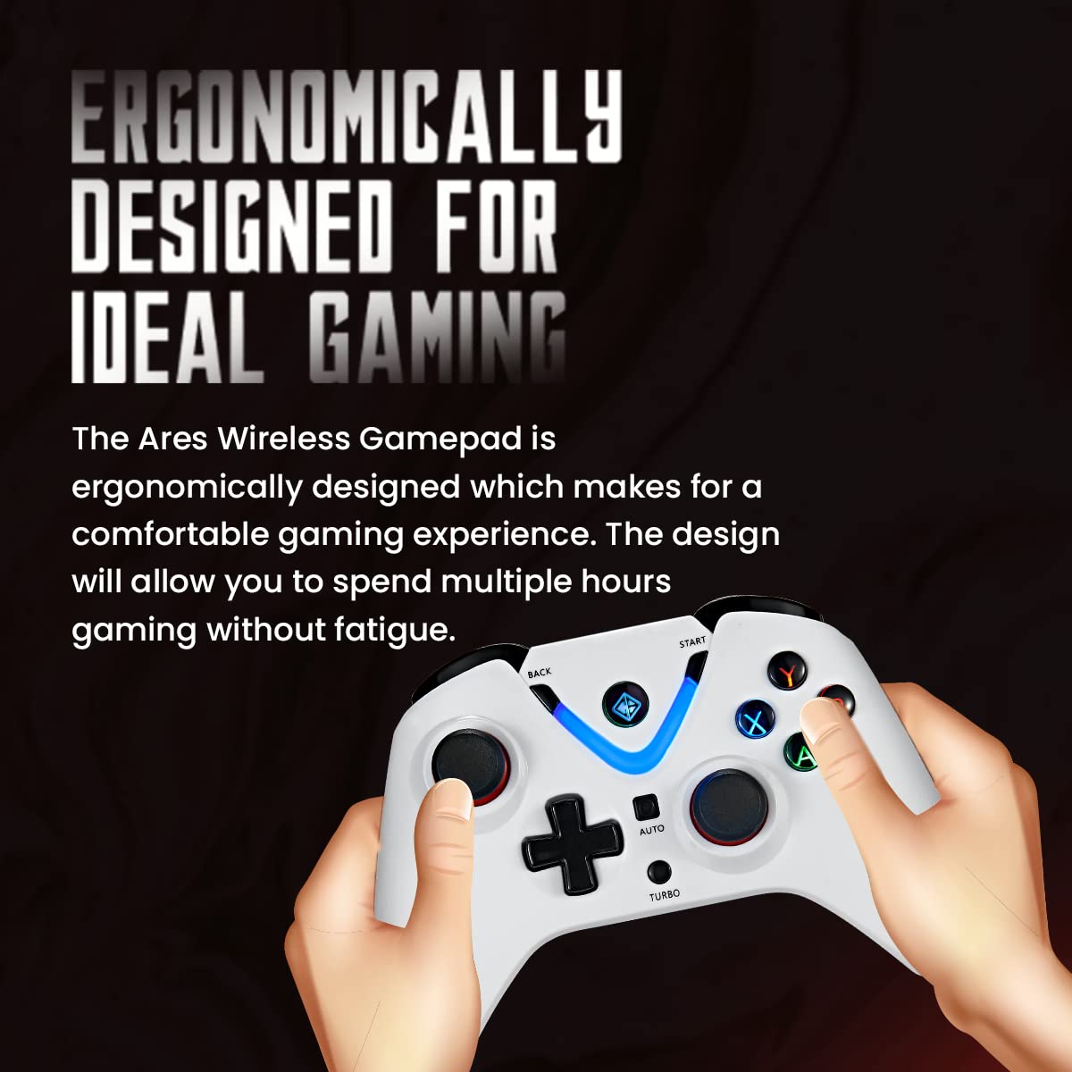 ARES White Gaming Controller with Magnetic Triggers