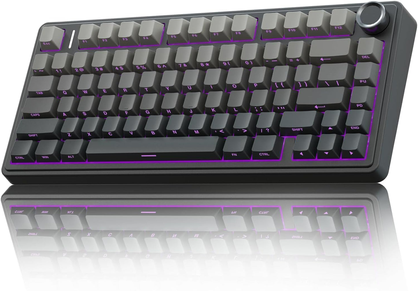 AULA F75 - 75% Wireless Mechanical Keyboard (Side-Engraved + Gradient-Gray Reaper Switch) - Vrkaa