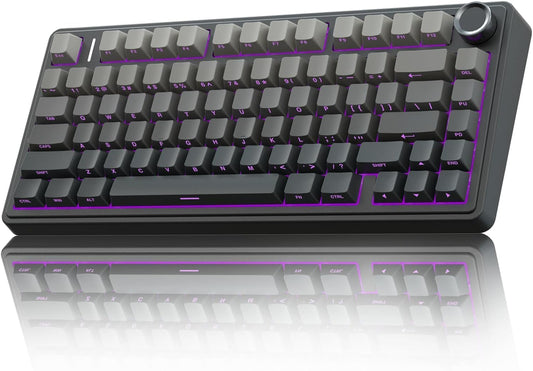 AULA F75 - 75% Wireless Mechanical Keyboard (Side-Engraved + Gradient-Gray Reaper Switch) - Vrkaa