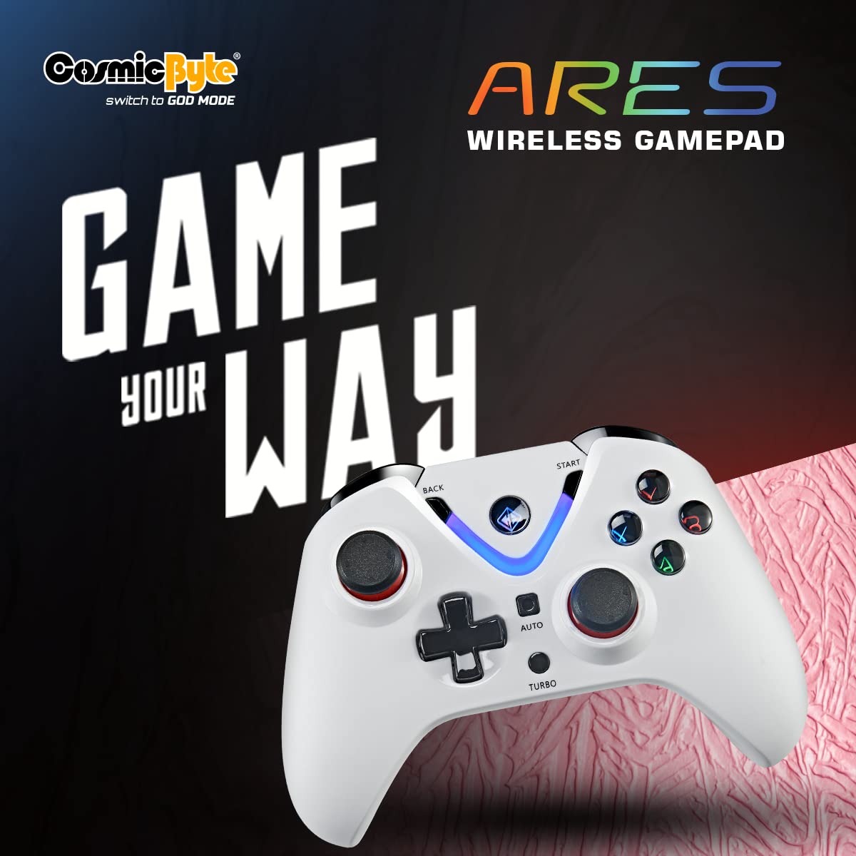 ARES White Gaming Controller with Magnetic Triggers