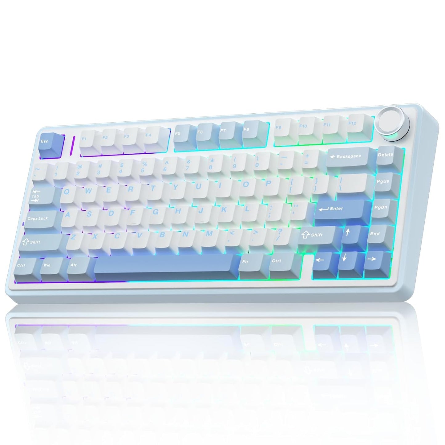 AULA F75 - 75% Wireless Mechanical Keyboard (Sea Blue, Graywood Switch) - Vrkaa