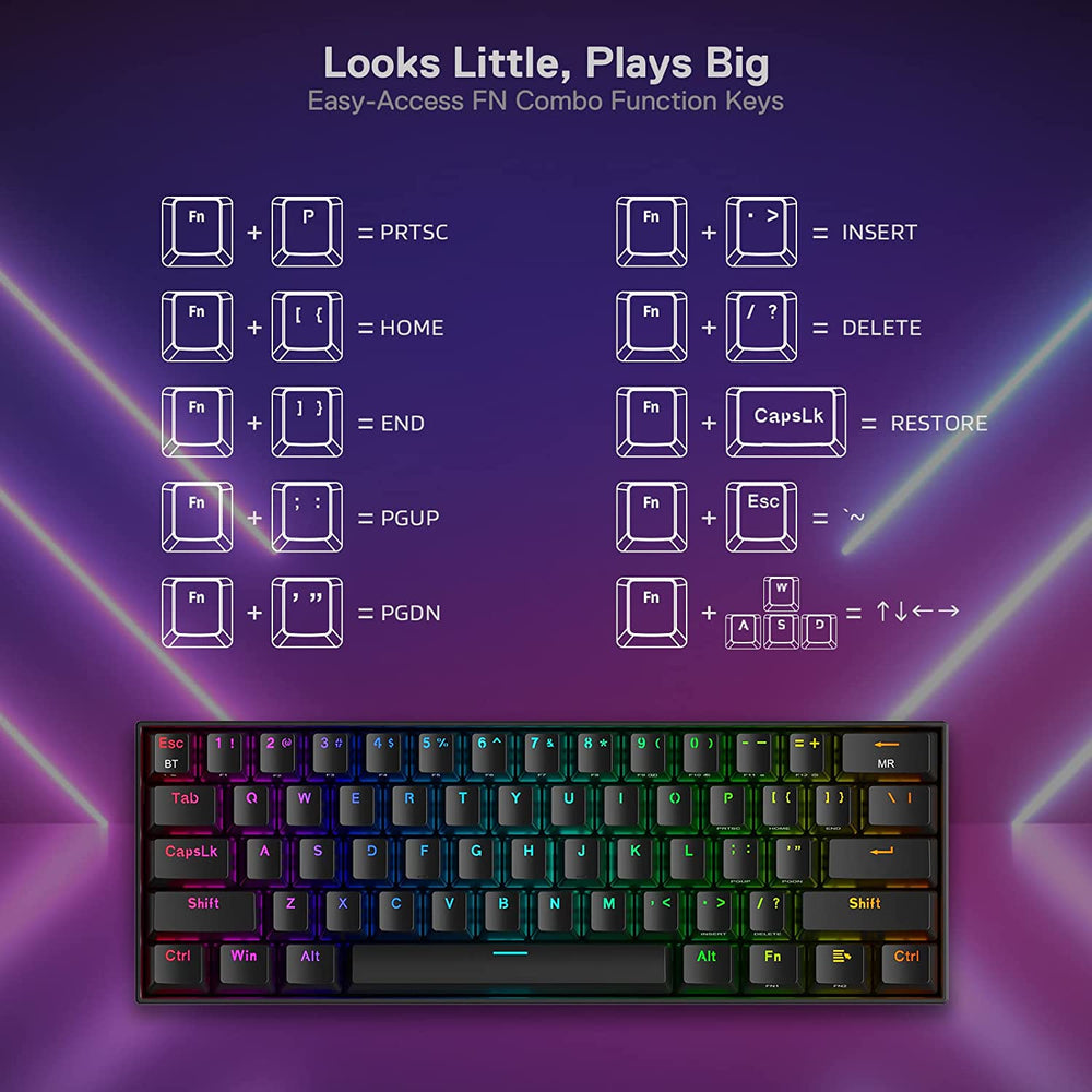 K530 Pro Draconic - 60% Mechanical Gaming Keyboard (Black)
