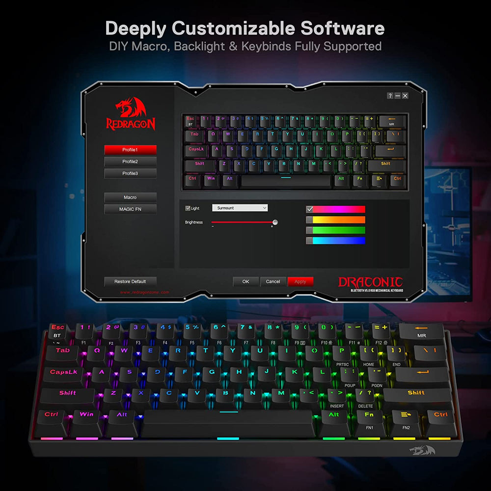 K530 Pro Draconic - 60% Mechanical Gaming Keyboard (Black)