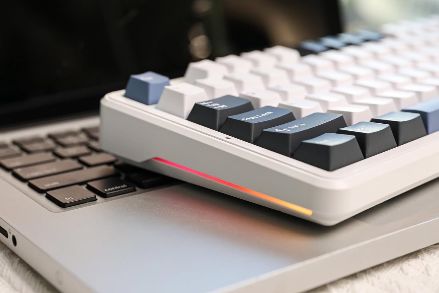 Shop AULA F87 Wireless Trio Mode Mechanical Gaming Keyboard (Smoke Blue – Gray Wood Switch V3) at Vrkaa
