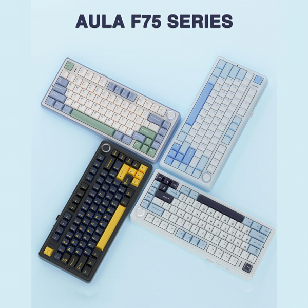 AULA F75 - 75% Wireless Mechanical Gaming Keyboard Ice Blue (Ice Vein Switches) - Vrkaa