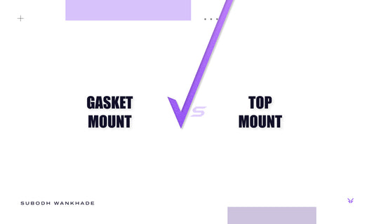 Vrkaa Blog Banner Infographic saying "Gasket Mount vs Top Mount""