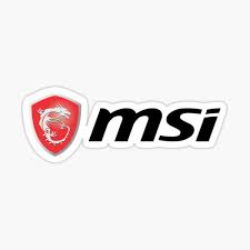 MSI logo with dragon emblem on a red shield and black stylized lettering, gaming hardware brand