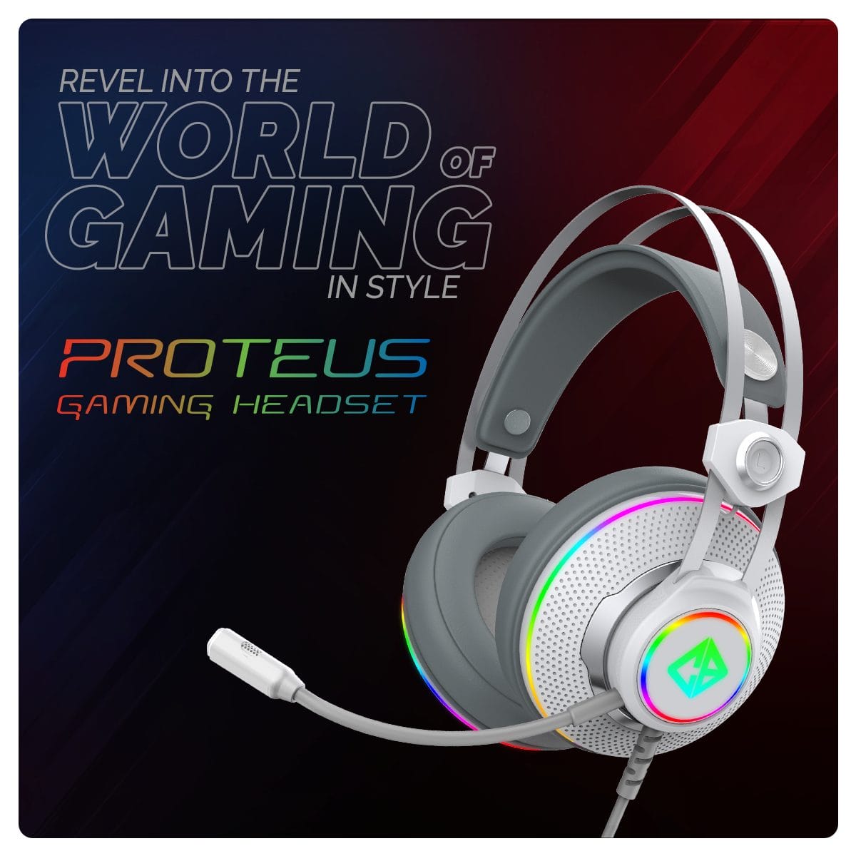 Proteus Dual Input USB and 3.5mm, 7.1 Surround Sound, RGB LED Gaming Headphone