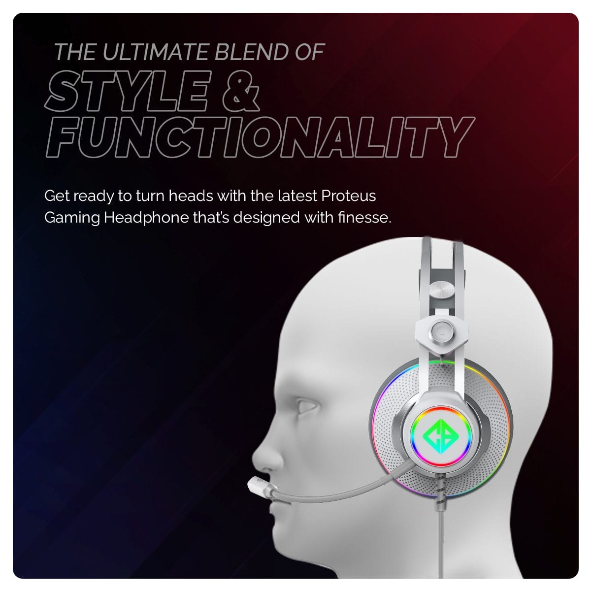 Proteus Dual Input USB and 3.5mm, 7.1 Surround Sound, RGB LED Gaming Headphone