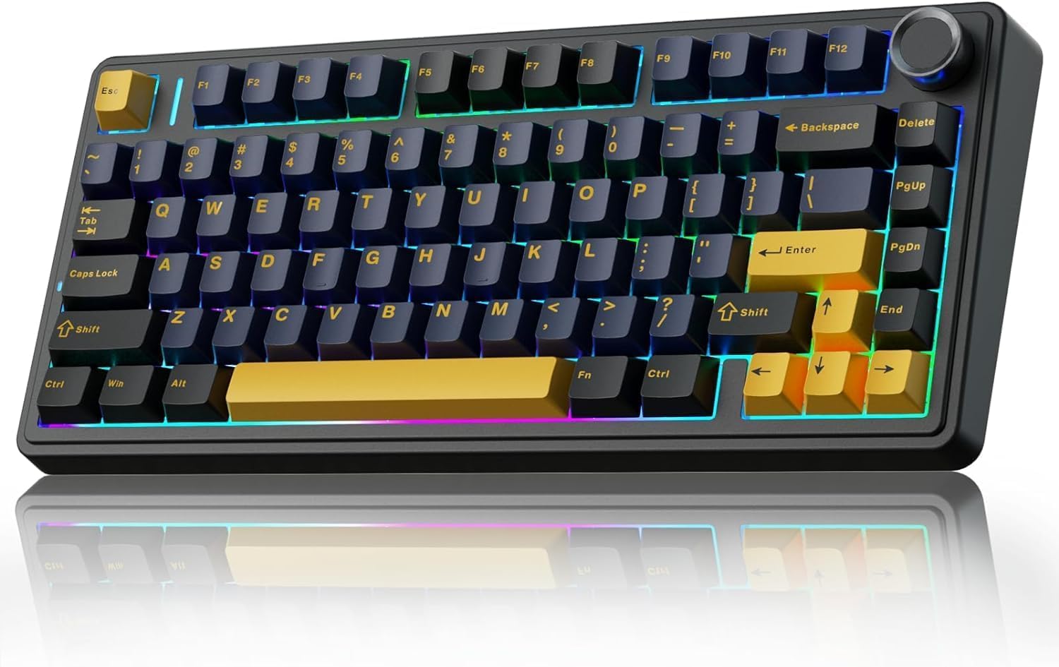 AULA F75 - 75% Wireless Mechanical Keyboard (Thunder Black, Graywood Switch) - Vrkaa
