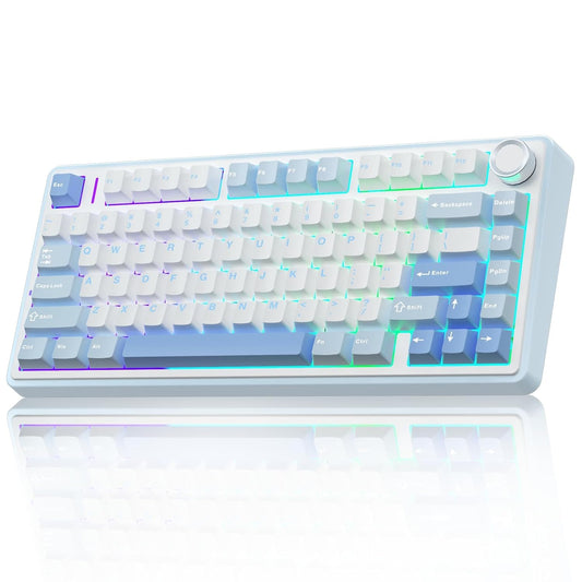 AULA F75 - 75% Wireless Mechanical Keyboard (Sea Blue, Graywood Switch) - Vrkaa