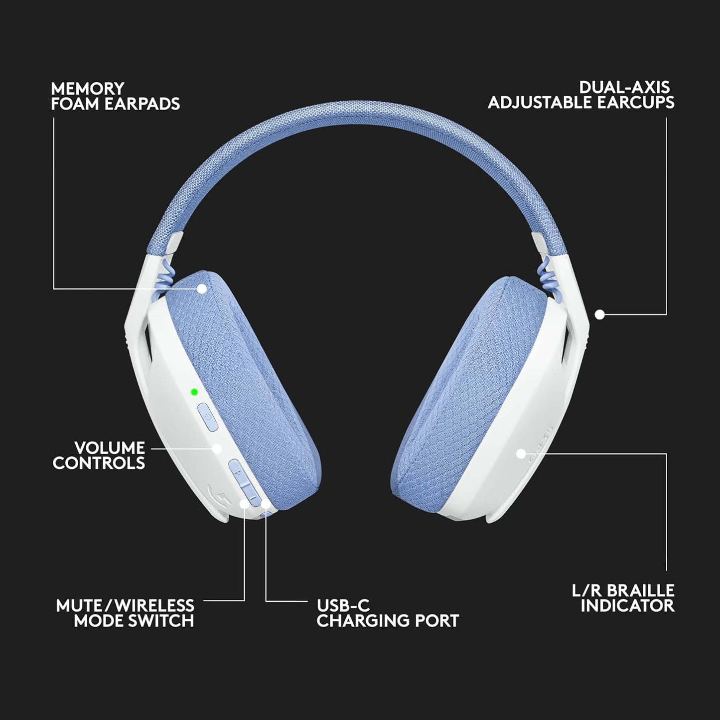 Logitech G435 LIGHTSPEED White Wireless Gaming Headset