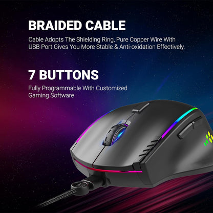 GM600 RGB Wired Programable Gaming Mouse