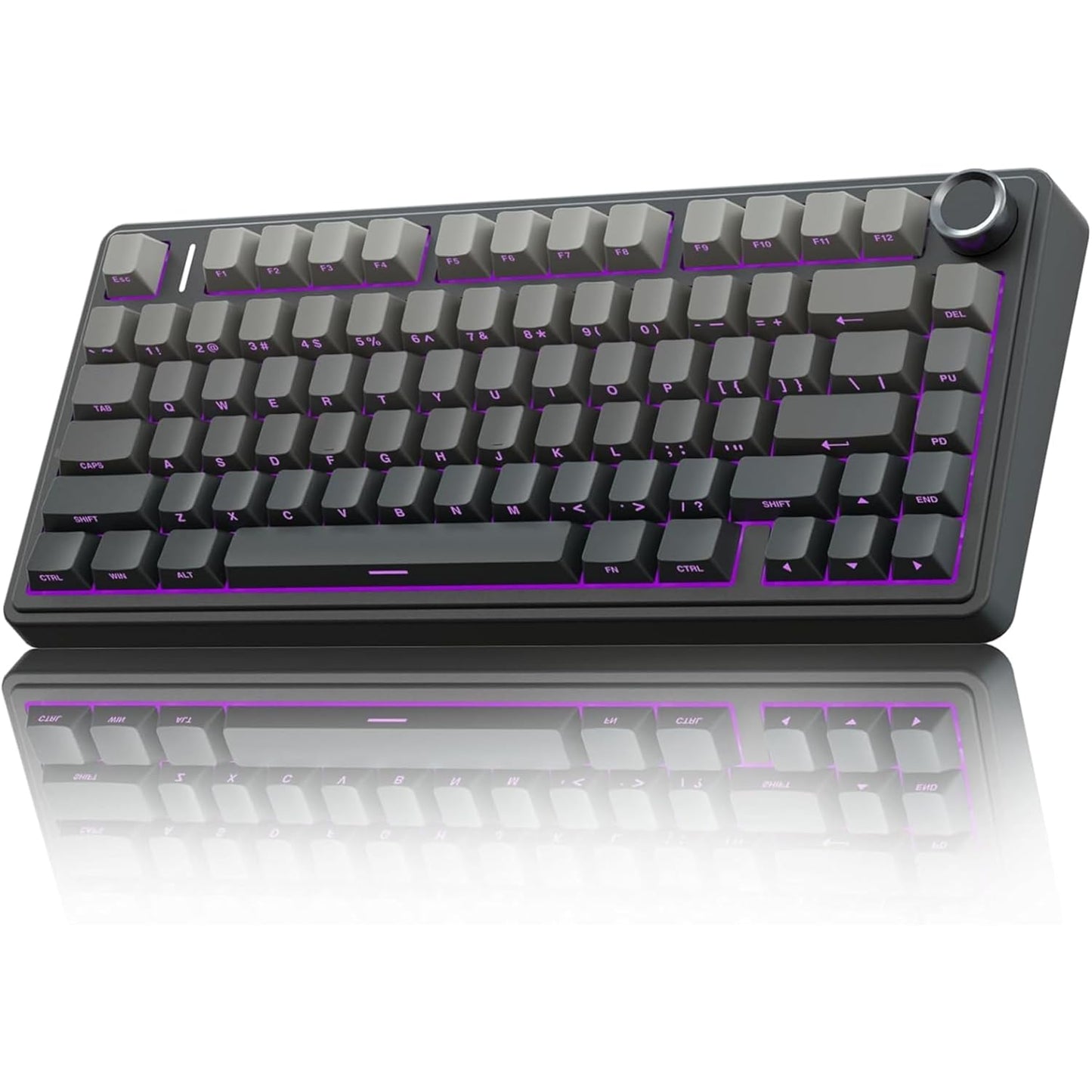 Aula F75 75% Wireless Mechanical Keyboard | Hot Swappable | Pre-lubed Linear Switches | RGB Backlit | 2.4GHz/Type-C/Bluetooth Gaming Keyboard (Gradient-Gray side engraved, Reaper Switch)