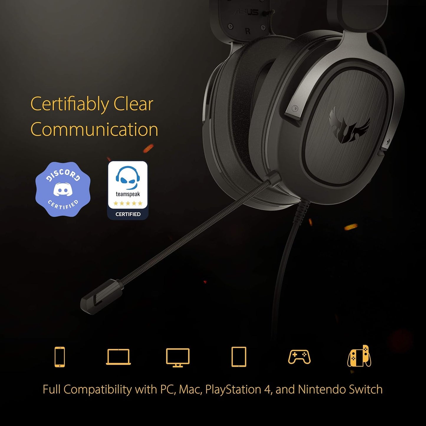 ASUS TUF H3 Wired Over Ear Headphones