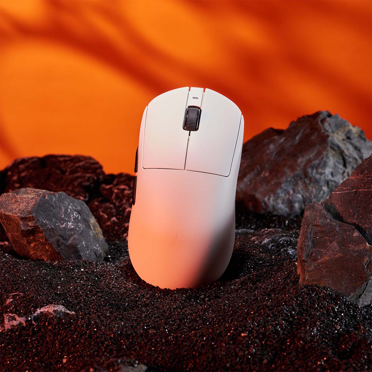 ATK Dragonfly A9 wireless gaming mouse White lifestyle shot - Vrkaa