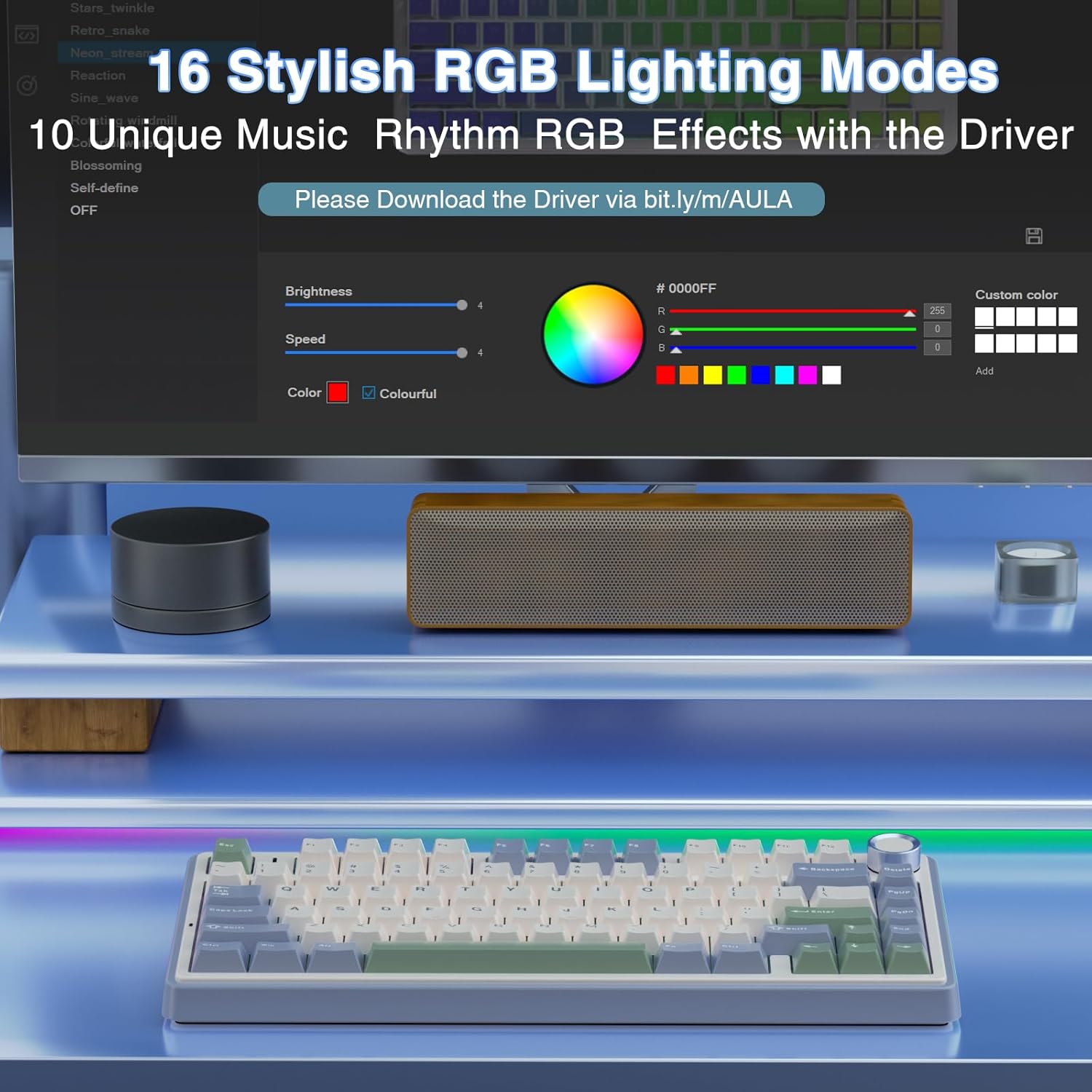 AULA F75 Cedar Green Wireless Mechanical Keyboard Reaper Switch