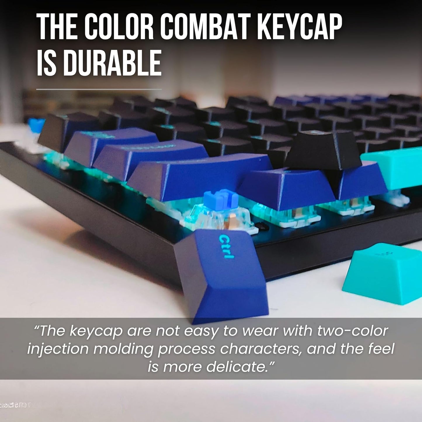 AULA M75 Tri-Mode Mechanical Gaming Keyboard (Blue + Black + Green) - Vrkaa