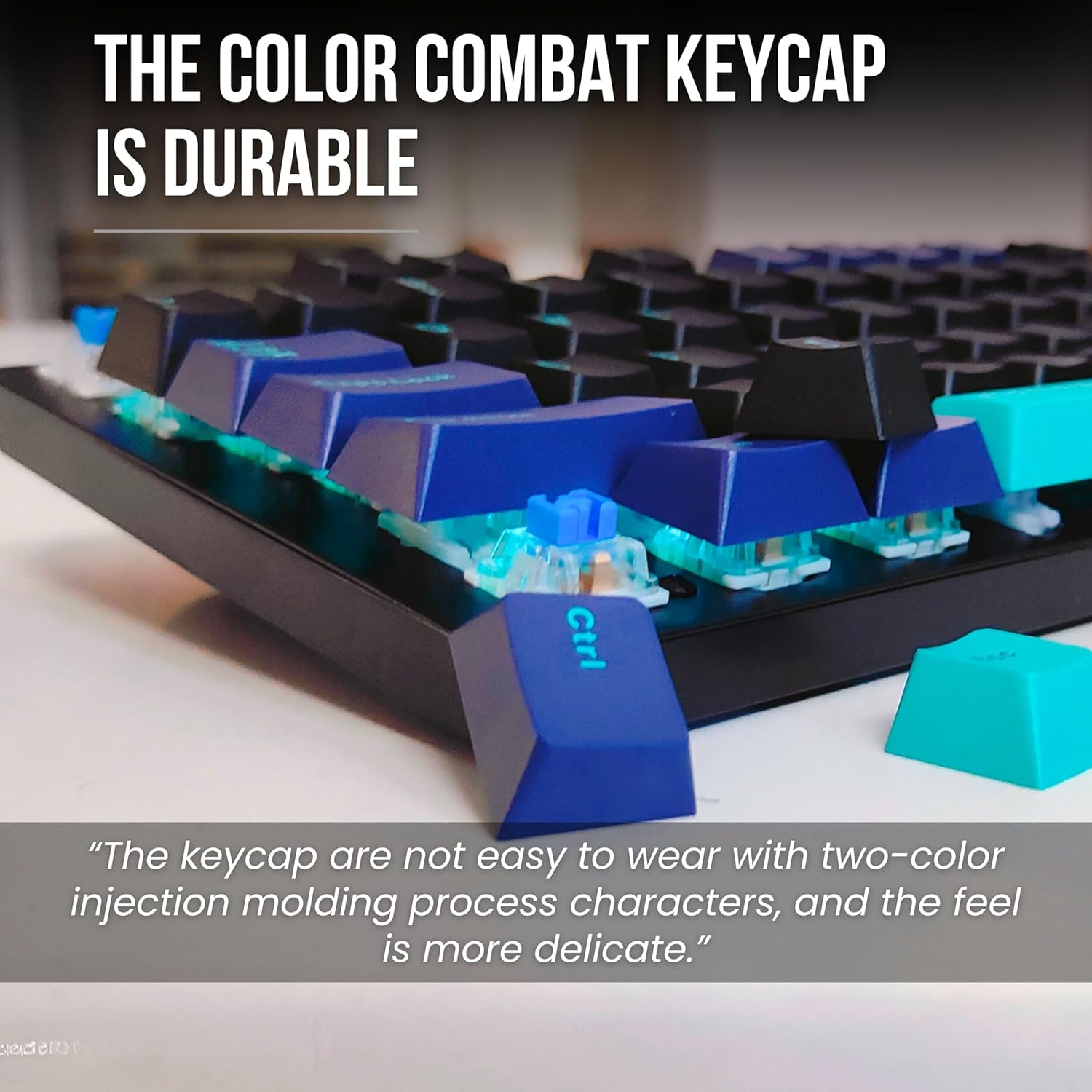 AULA M75 Tri-Mode Mechanical Gaming Keyboard (Blue + Black + Green) - Vrkaa