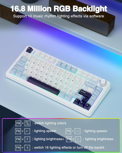 Aula F75 Ice Blue Reaper Wireless Mechanical Keyboard