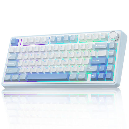 Aula F75 Sea Blue Wireless Mechanical Keyboard Graywood switches
