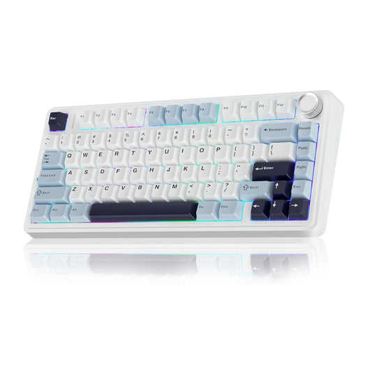 AULA F75 - 75% Wireless Mechanical Gaming Keyboard Ice Blue (Ice Vein Switches) - Vrkaa