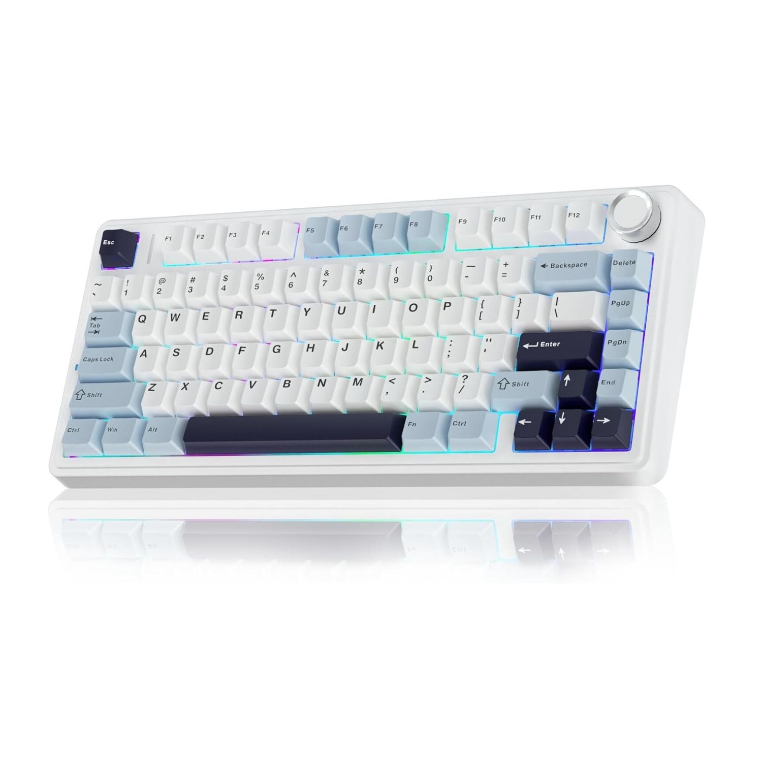 AULA F75 - 75% Wireless Mechanical Gaming Keyboard Ice Blue (Ice Vein Switches) - Vrkaa