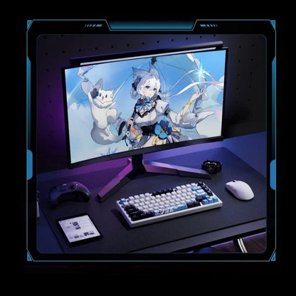 ATK V75X keyboard on gaming desk setup with monitor and mouse - Vrkaa