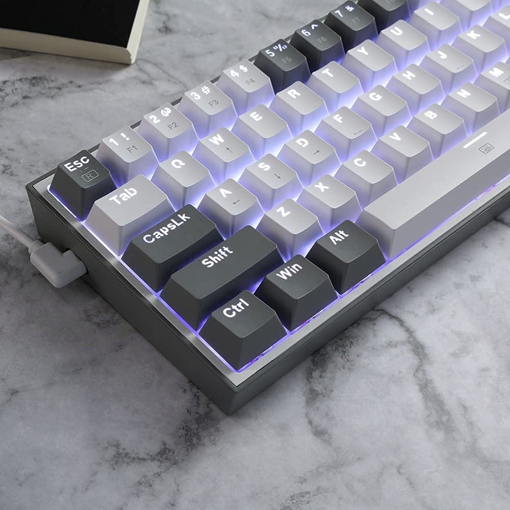 FIZZ K617 - 60% WIRED MECHANICAL KEYBOARD WHITE AND GREY (RED SWITCHES)