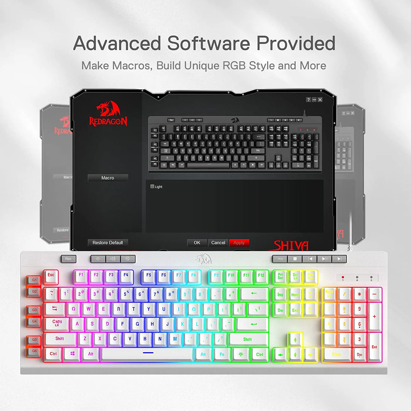 SHIVA K512- WIRED MEMBRANE KEYBOARD RGB(WHITE)