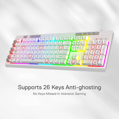 SHIVA K512- WIRED MEMBRANE KEYBOARD RGB(WHITE)